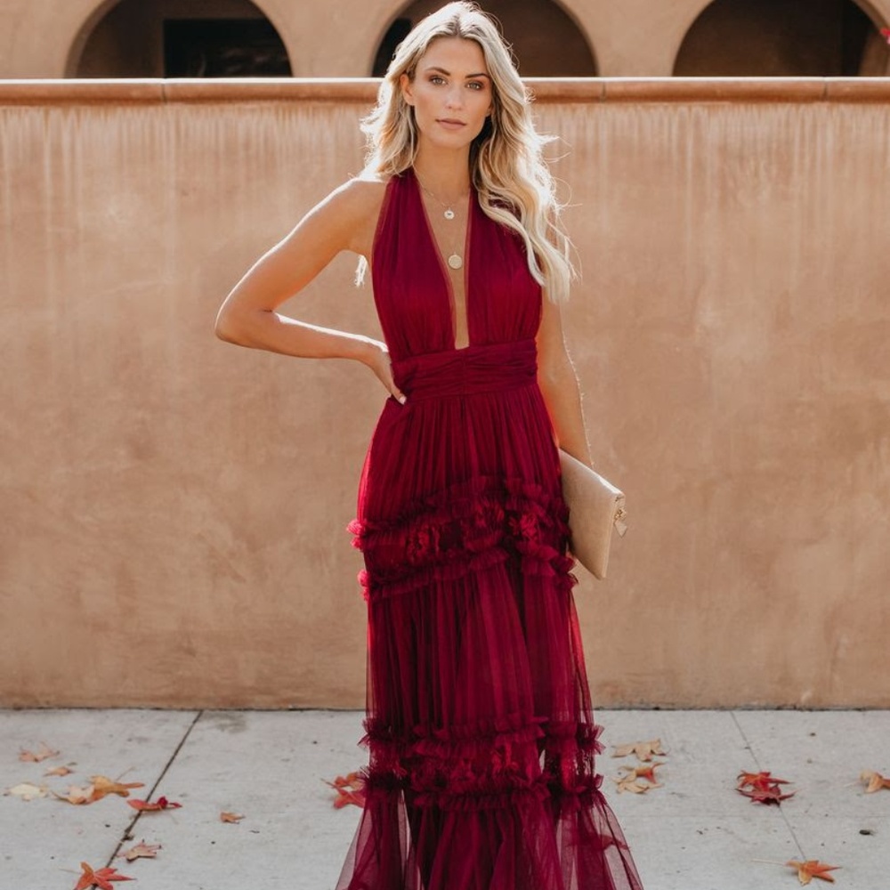 🔥Vici Plunge Ruffle Maxi Dress/Open Your Heart🔥